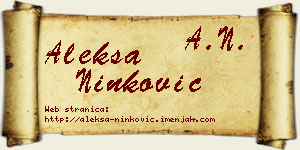 Aleksa Ninković vizit kartica